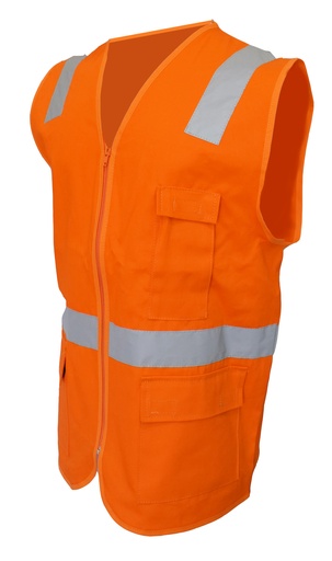 CHALECO IRONSHIELD WORKLINE GABARDINA POCKET NARANJA