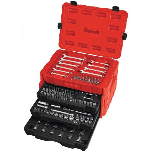 [0045301] Set Maletín 268 Pzs CRAFTSMAN 1/4"-3/8"-1/2", Caja plástica con tres bandejas